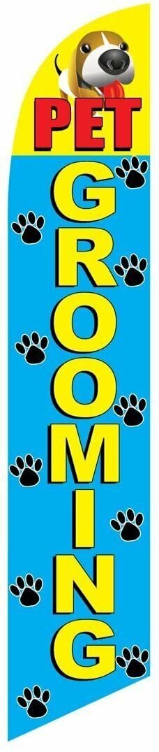 Pet Grooming Feather Banner Swooper Flag -No Wind Required- Replacement FLAG...