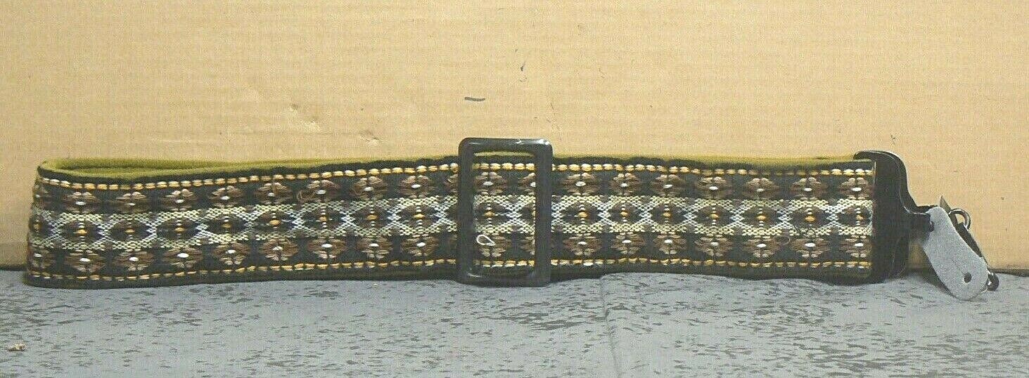 Nice Looking 1970's Brown Stylized Flowers Pattern Hippie Camera Strap A2856