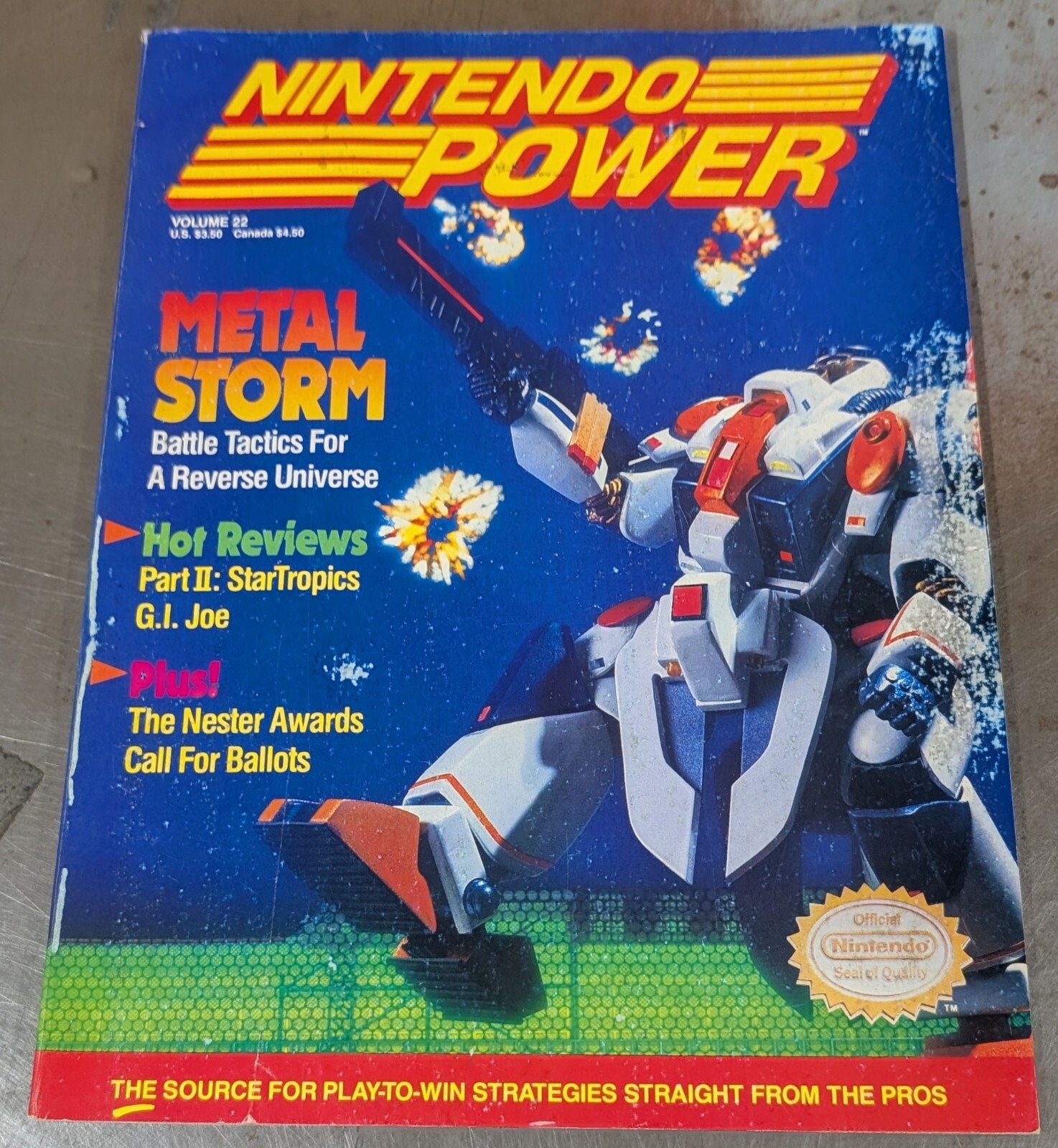 March 1991 Nintendo Power Magazine Volume 22 Metal Storm w/Battletoads Poster