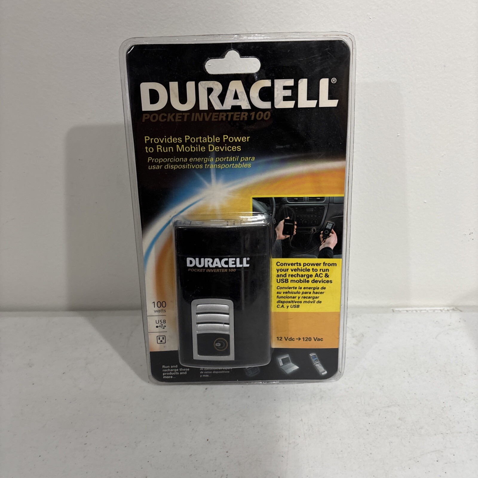New Duracell DRINVP100 Pocket Inverter 100 USB Charger for PC Phone from CAR