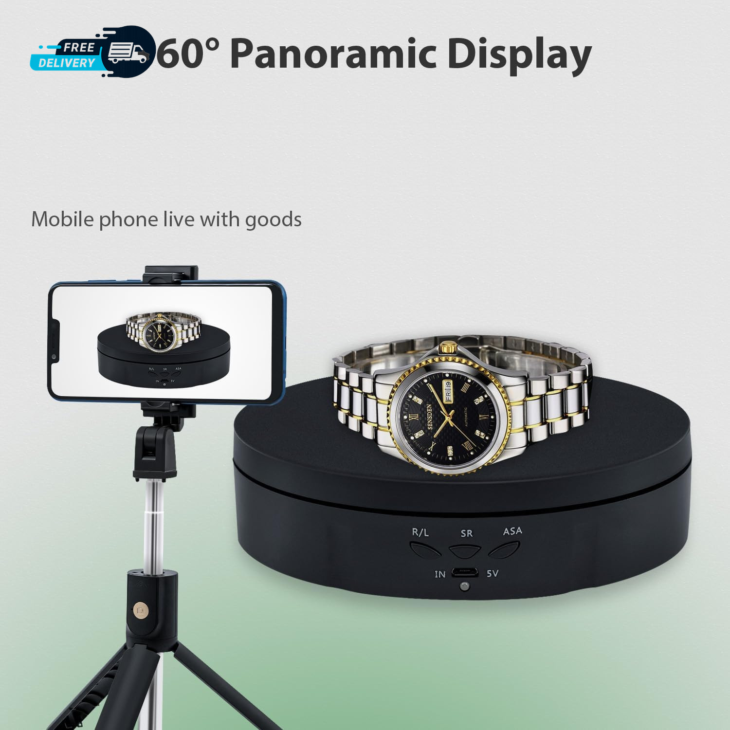 Motorized Rotating Display Stand,5.7Inch 360 Degree Electric Rotating