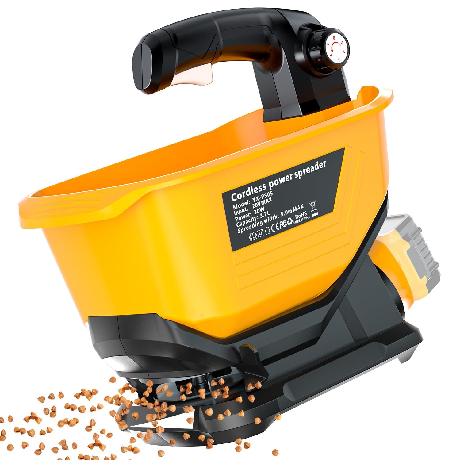 Electric Grass Seed Spreader for Dewalt 20V 60V Battery, Handheld Fertilizer ...
