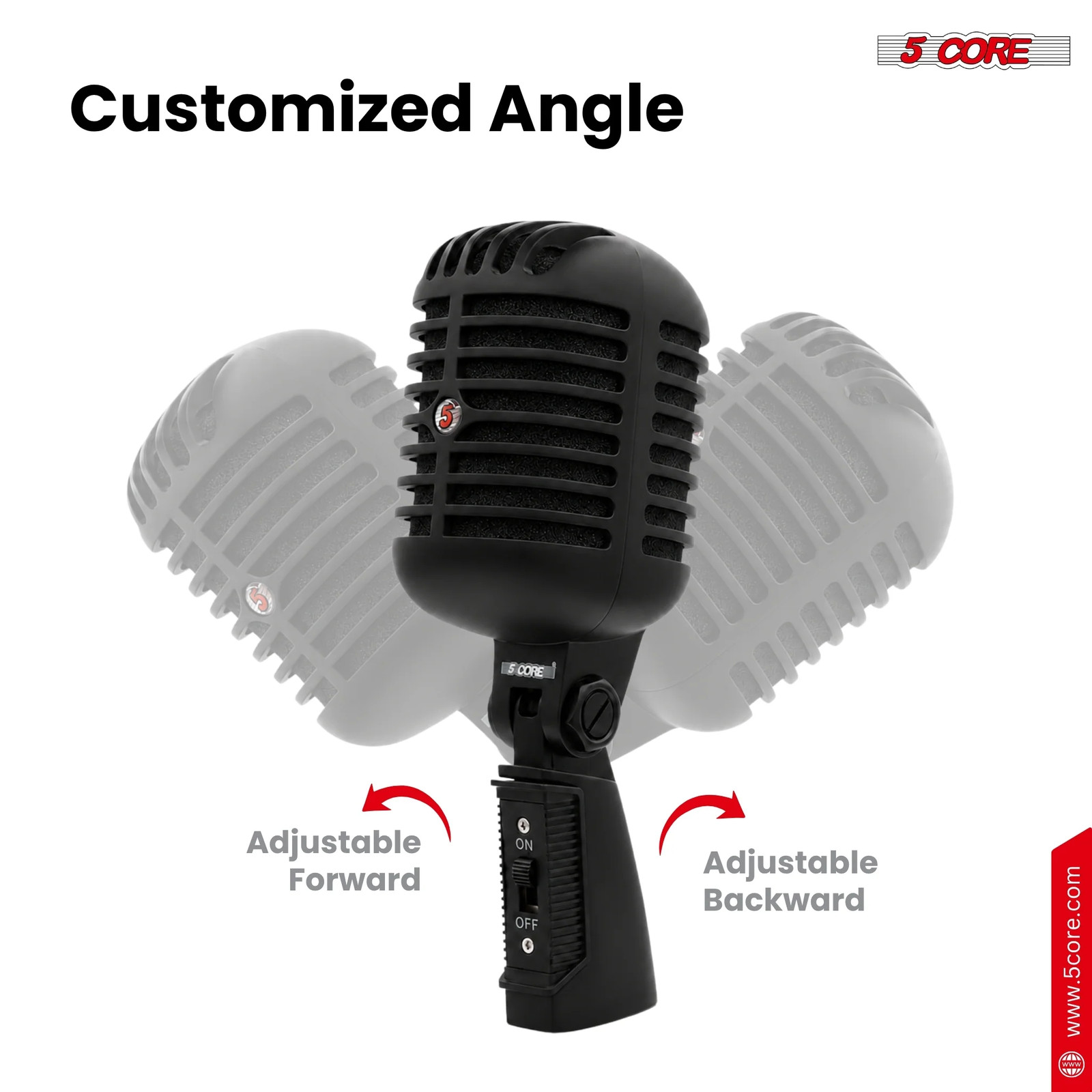 5 Core Retro Dynamic Vocal Iconic Microphone Vintage Classic Unidirectional Mic