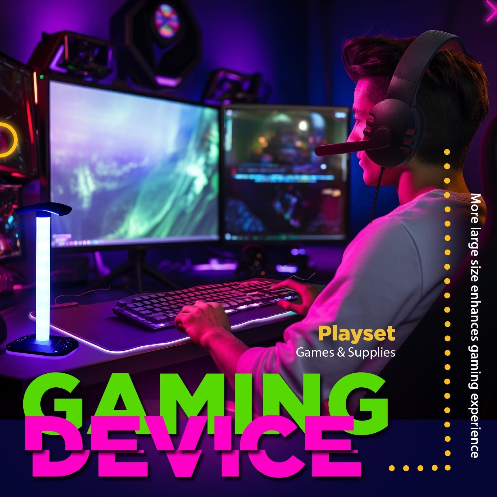 Vinsot 6 in 1 Gaming Accessories Bundle Includes Keyboard, Mouse, Mouse Pad, ...