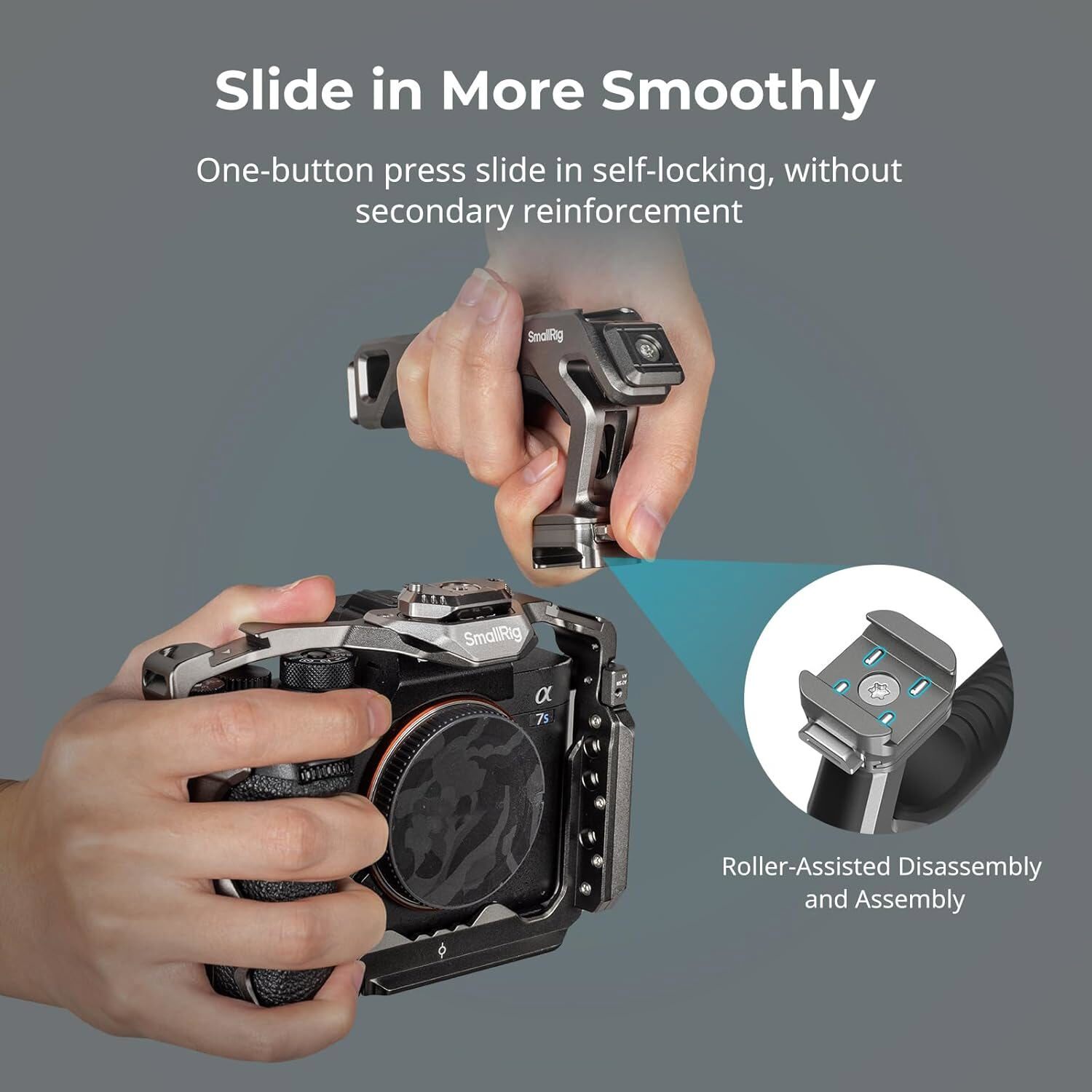 SmallRig Quick Release Top Handle with Quick Release Slider 15kg Max. Load