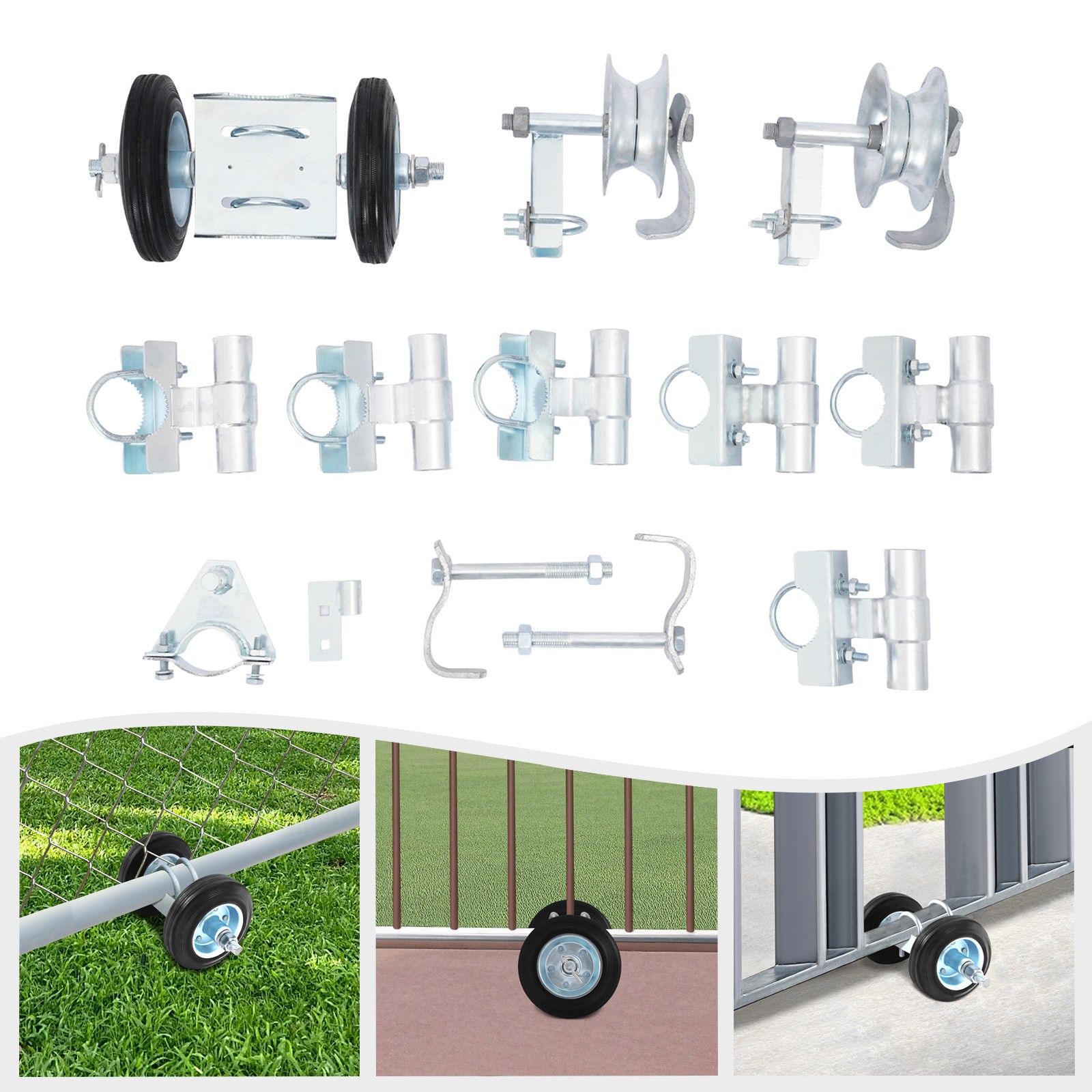 Heavy Duty Sliding Gate Wheels Kit Rolling Hardware Set with Free Shipping