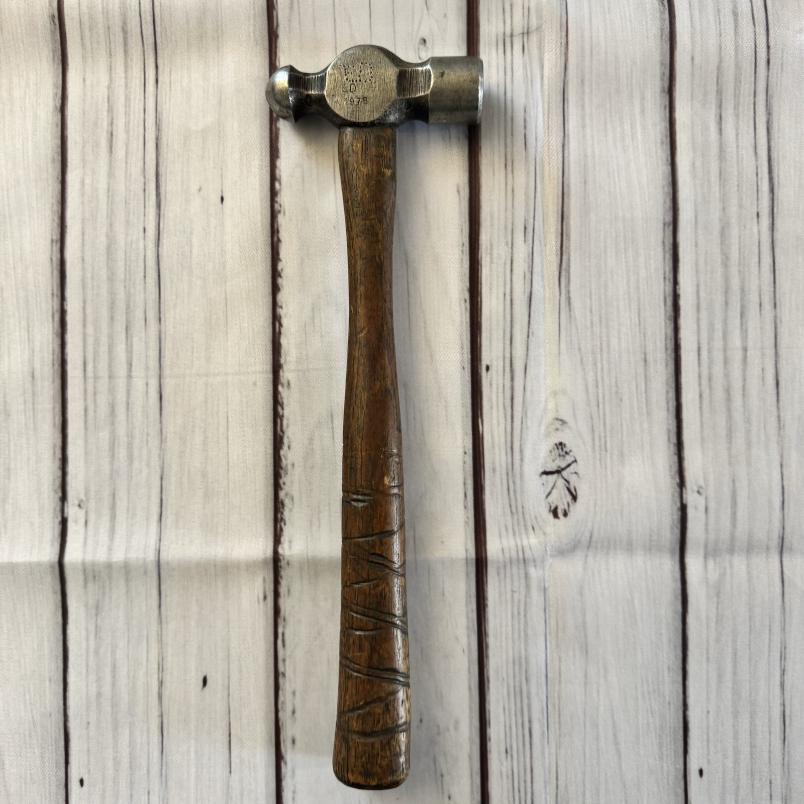 Vintage Vaughan Ball Peen Hammer 13 in Handle Wood Handle Made In USA