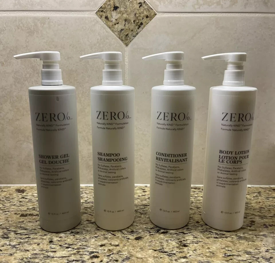 Gilchrist & Soames Zero% 4-Piece Set: Shampoo, Conditioner, Shower Gel & Lotion