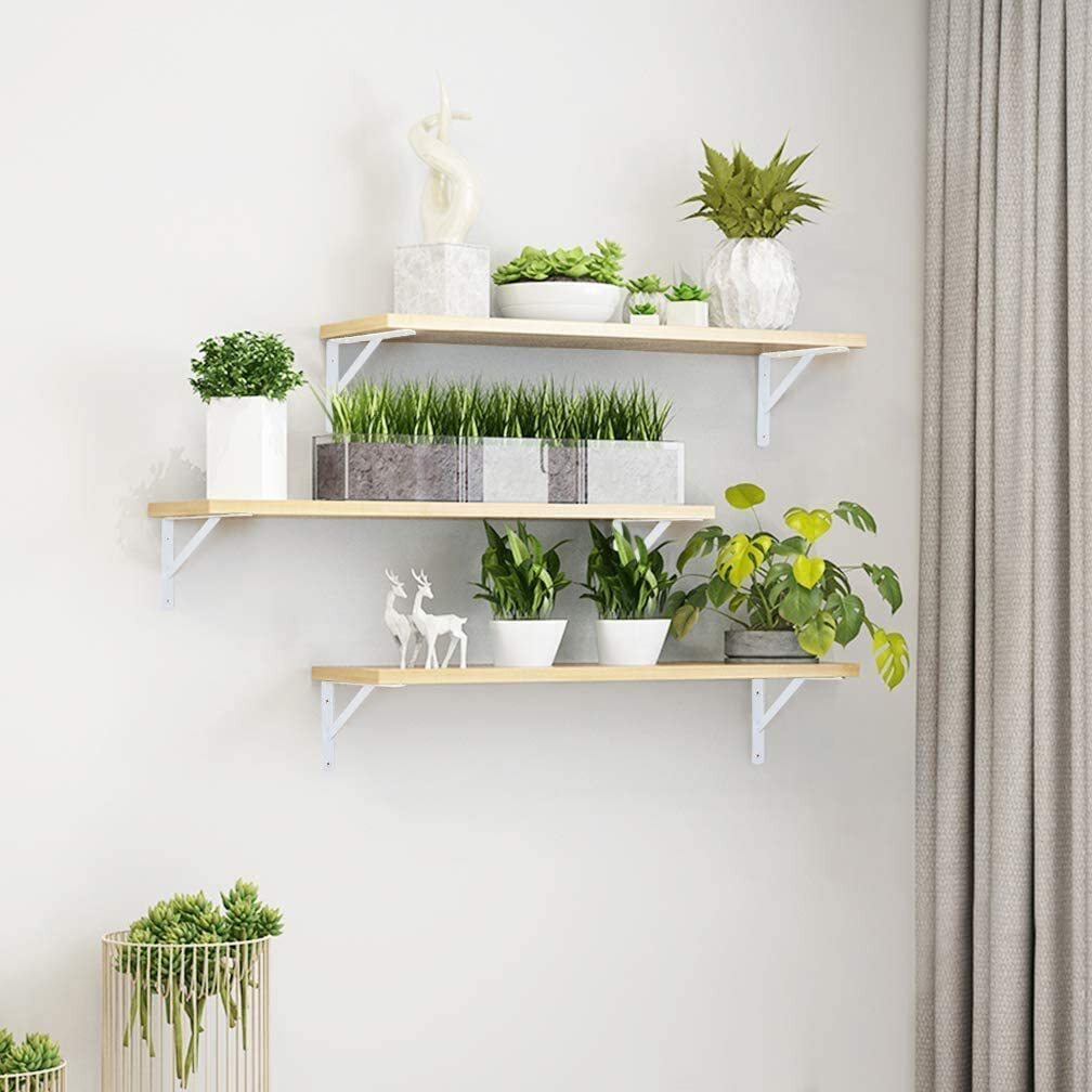 6 Inch Shelf Brackets 10 Pack L Brackets Metal Triangle Supports White