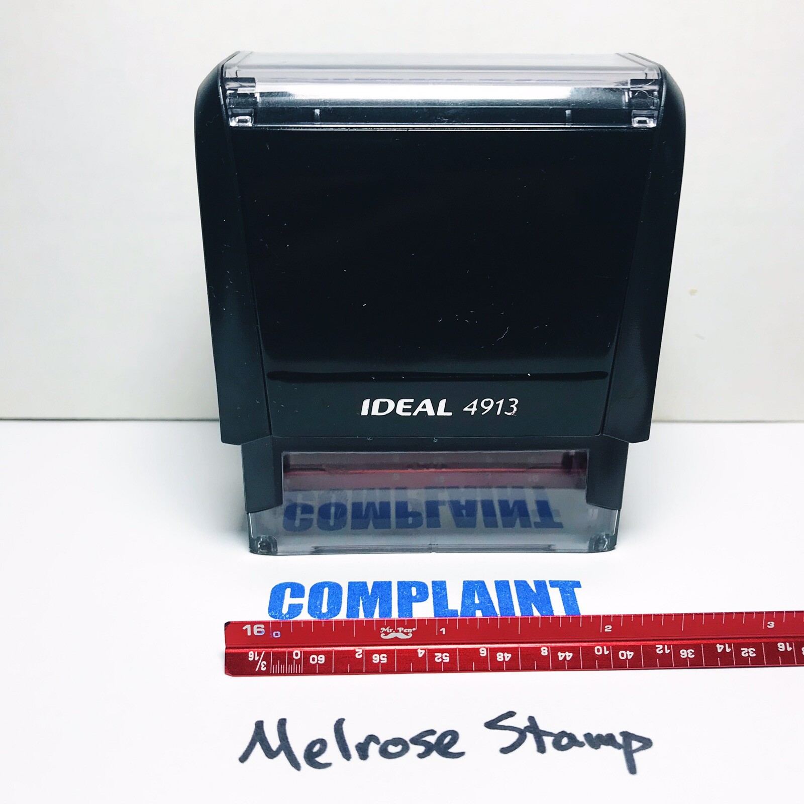 Complaint Rubber Stamp Blue Ink Self Inking Ideal 4913