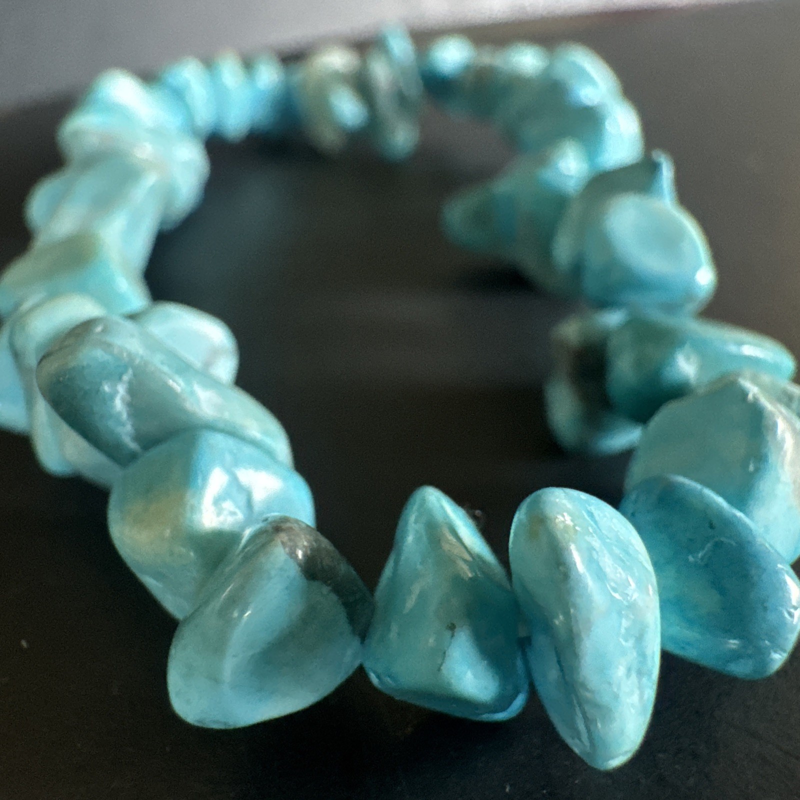 Natural Turquoise Stretch Bracelet Beautiful Stones Unique Nice Rare