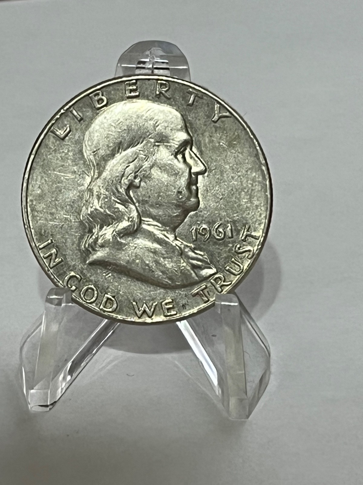 1961-D Franklin Half Dollar 50C Silver Coin 90% Fine Denver Mint # 2260