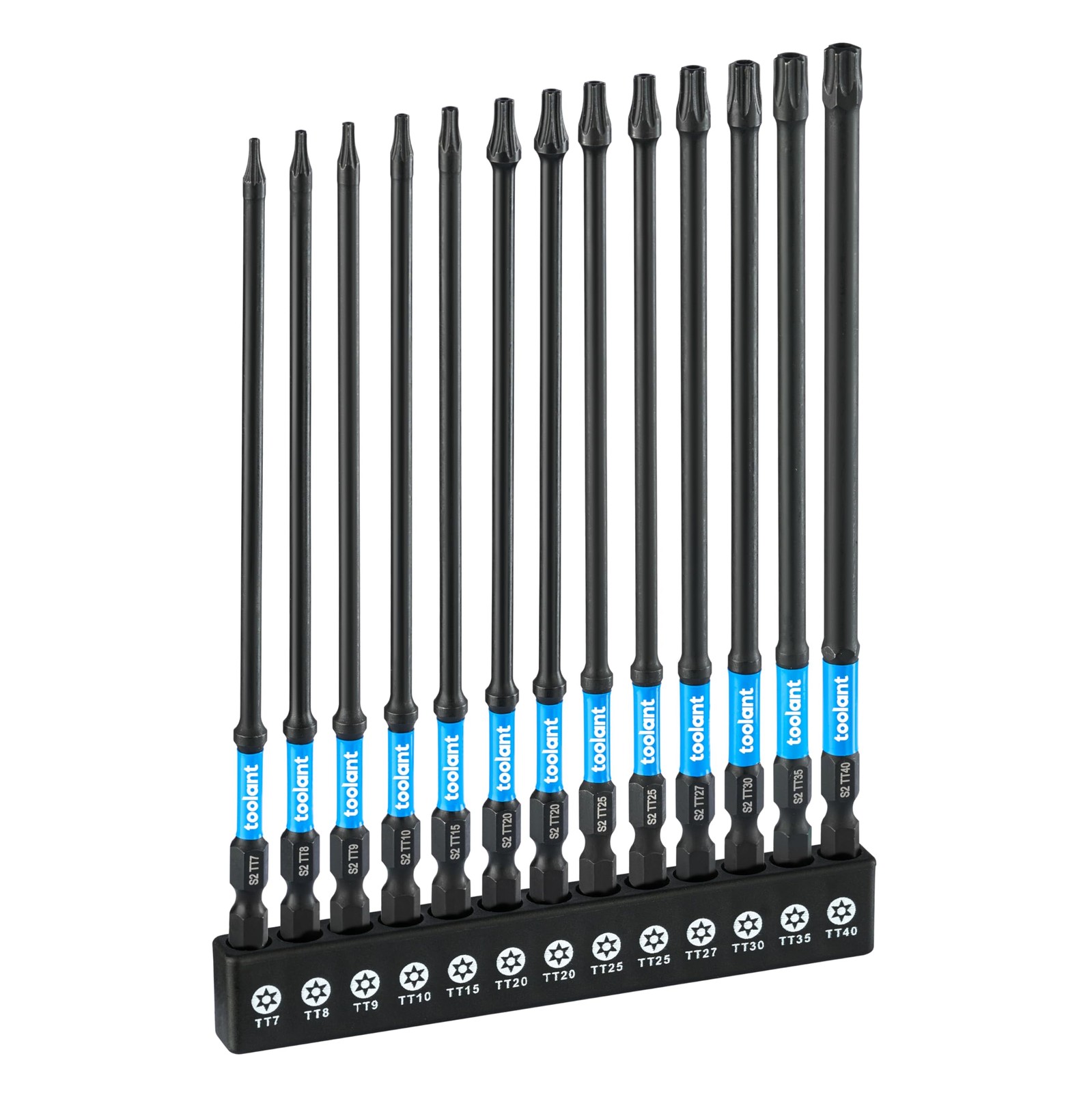 Toolant 6" Impact Long Torx Bit Set 13pcs (TT7-TT40), 1/4 Hex-Shank S2 Steel ...