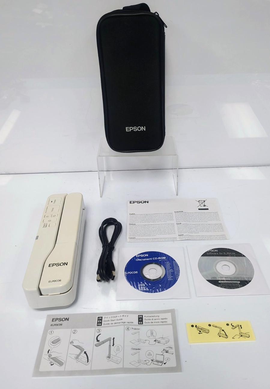 Epson ELPDC06 / DC-06 Document Camera With USB Cable & Carrying Case