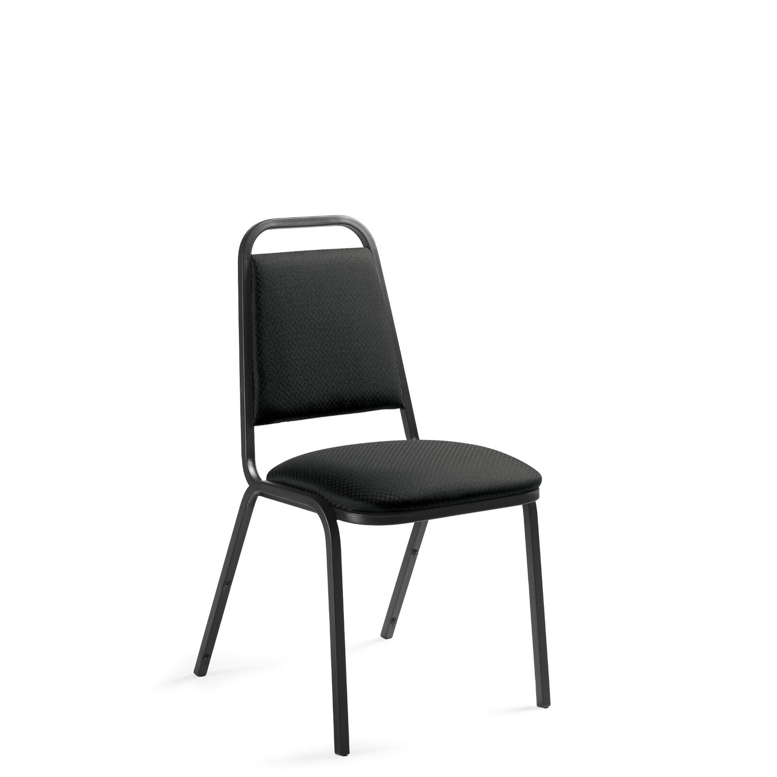 OTG Armless Fabric Stack Pantry Kitchen Chair (Set Of 4) Black Fabric & Frame