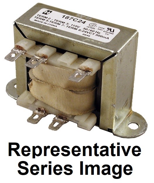 Chassis Mount Transformer, 115 VAC in, 36 VAC out, 2.4 VA / 60mA, Hammond 187A36