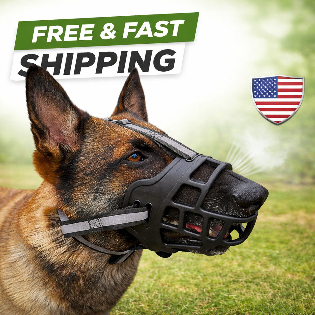 Large Pet Dog Basket Muzzle Mouth Cover Mesh Cage NoBarking Biting Chewing Black