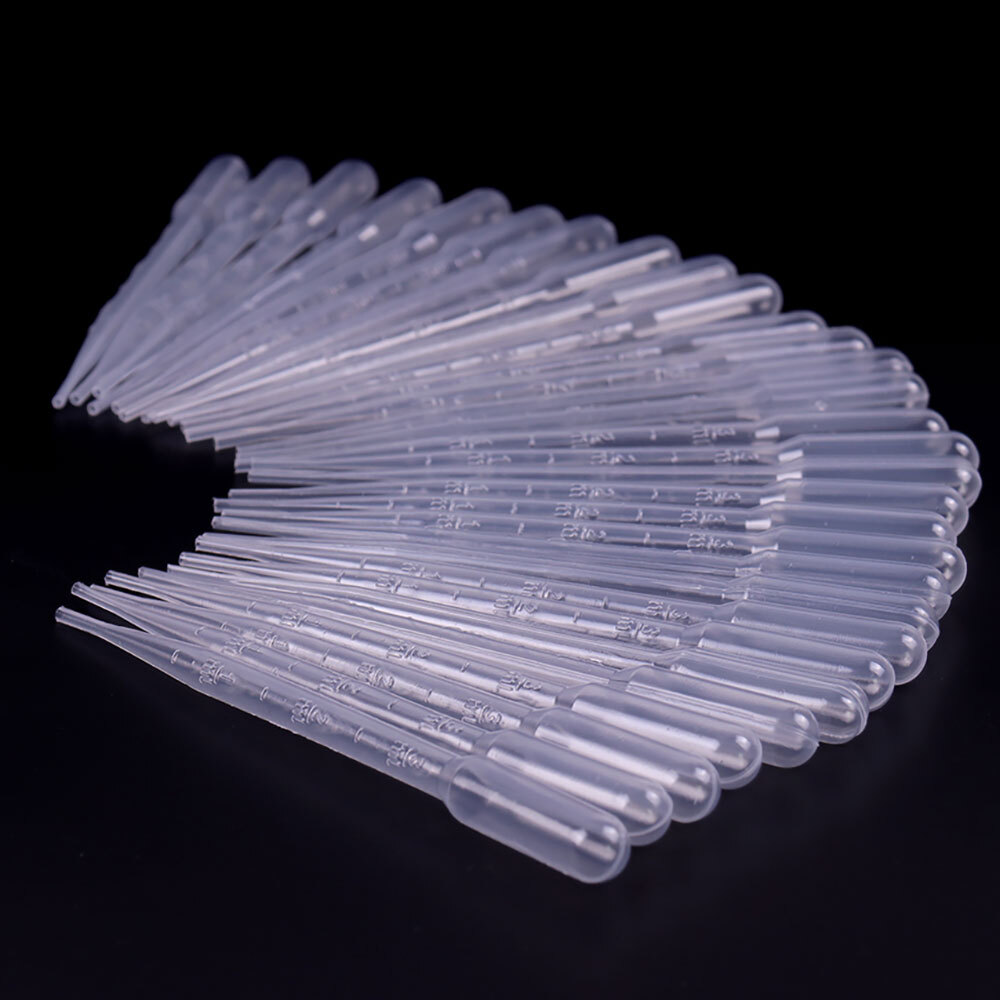 200Pcs 3ml Disposable Plastic Eye Dropper Set Transfer Lab Graduated Pipettes US