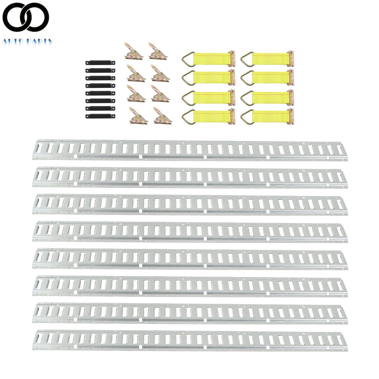 32 PCS E Track Tie Down Rail Kit 5' E Track Rails Enclosed Cargo For Trailer