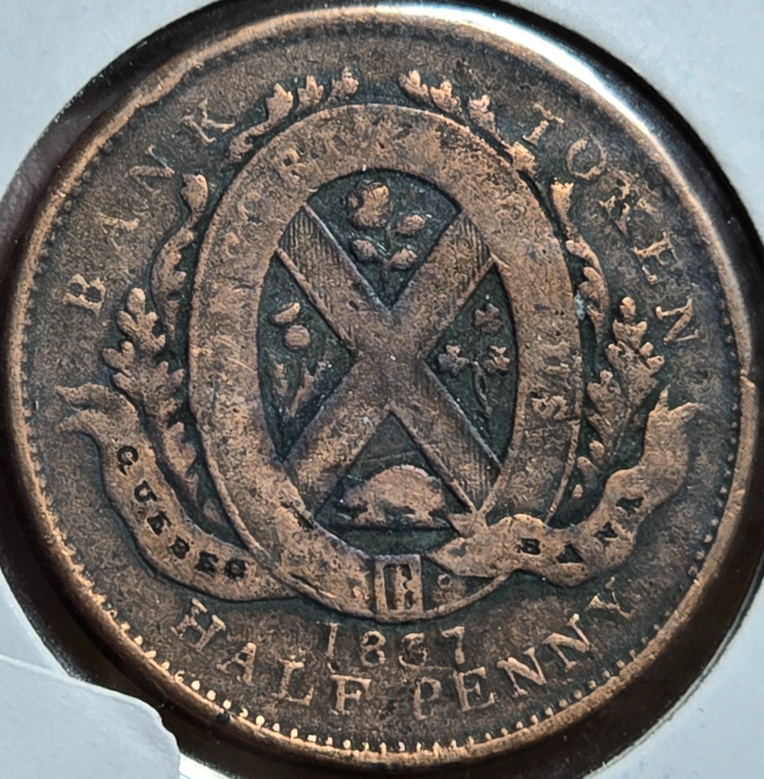 1837 Canada  Lower Canada, Bank of Montreal Halfpenny VF  185+ Year-Old Token!