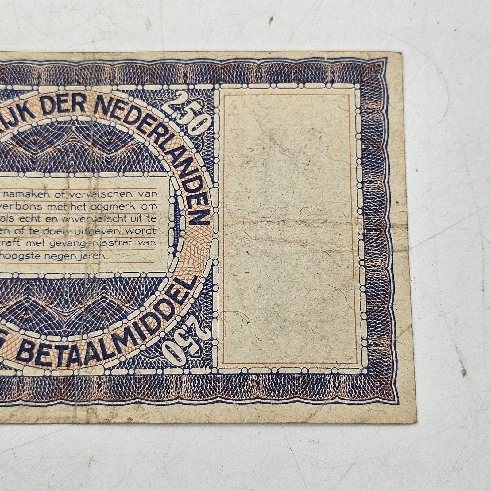 Vintage Netherlands 2½ Gulden Silver Voucher October 1938