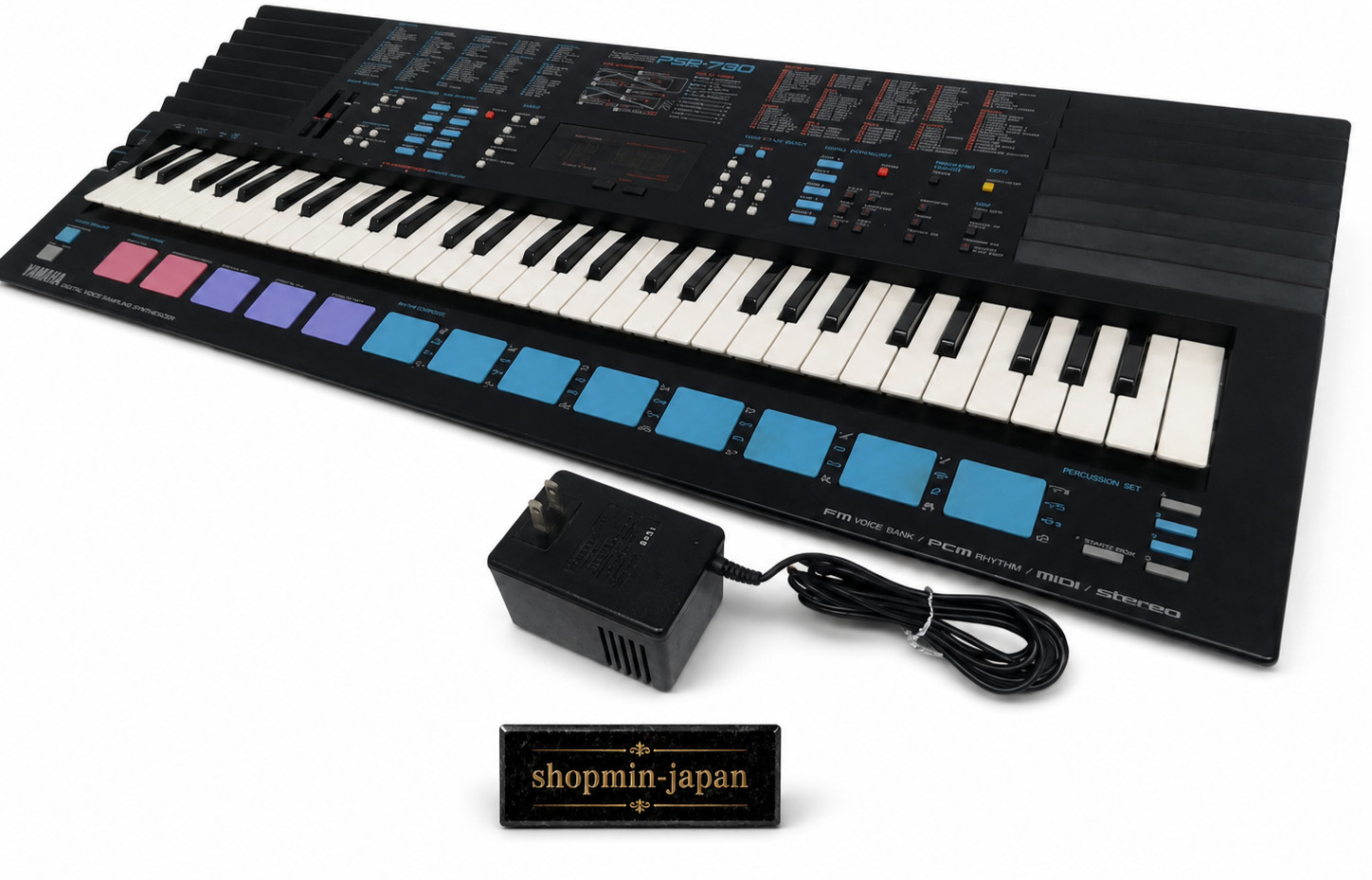 Yamaha PSS-780 PortaSound FM Synth Keyboard PCM Drums w/AC Adapter from Japan