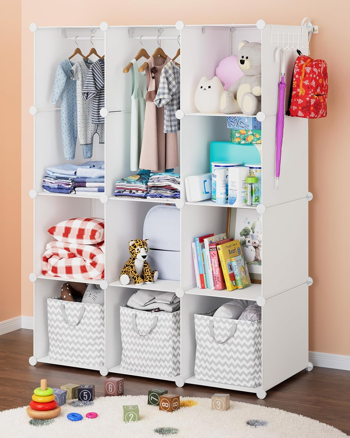 Baby Closet Organizer for Nursery: Durable Baby Wardrobe for Closet - Customizab