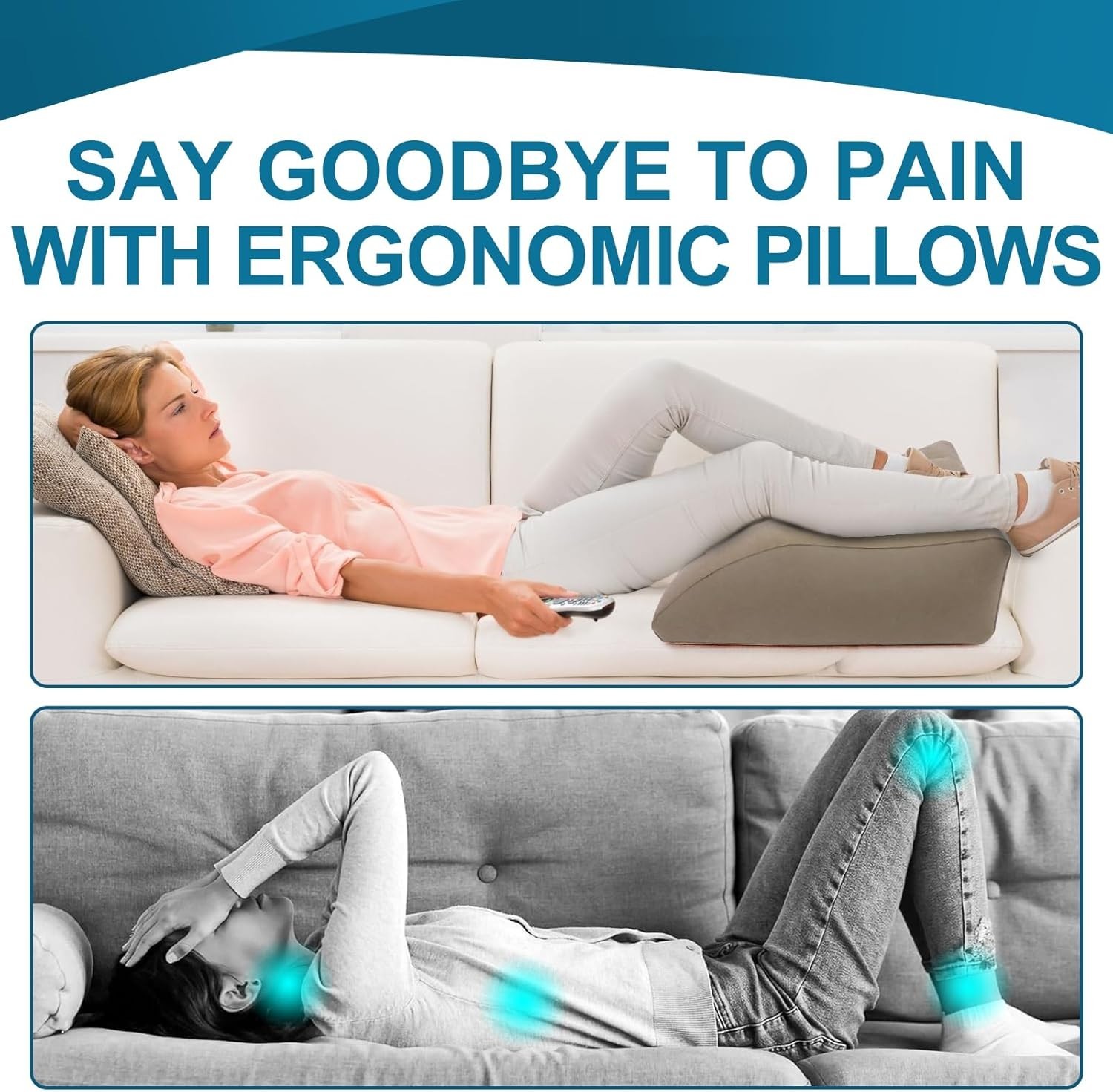 Inflatable Leg Elevation Pillow, Wedge Pillow for Sleeping, Portable Wedge Pi...