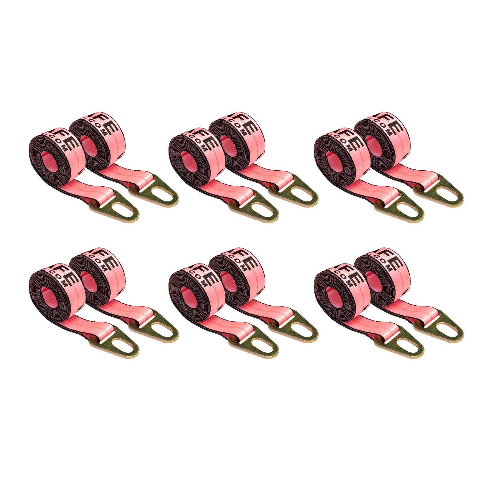 USA 12 Pack 2" x 10' Chevron Wheel Lift Lasso Strap w/ Keyhole For Auto Tie Down