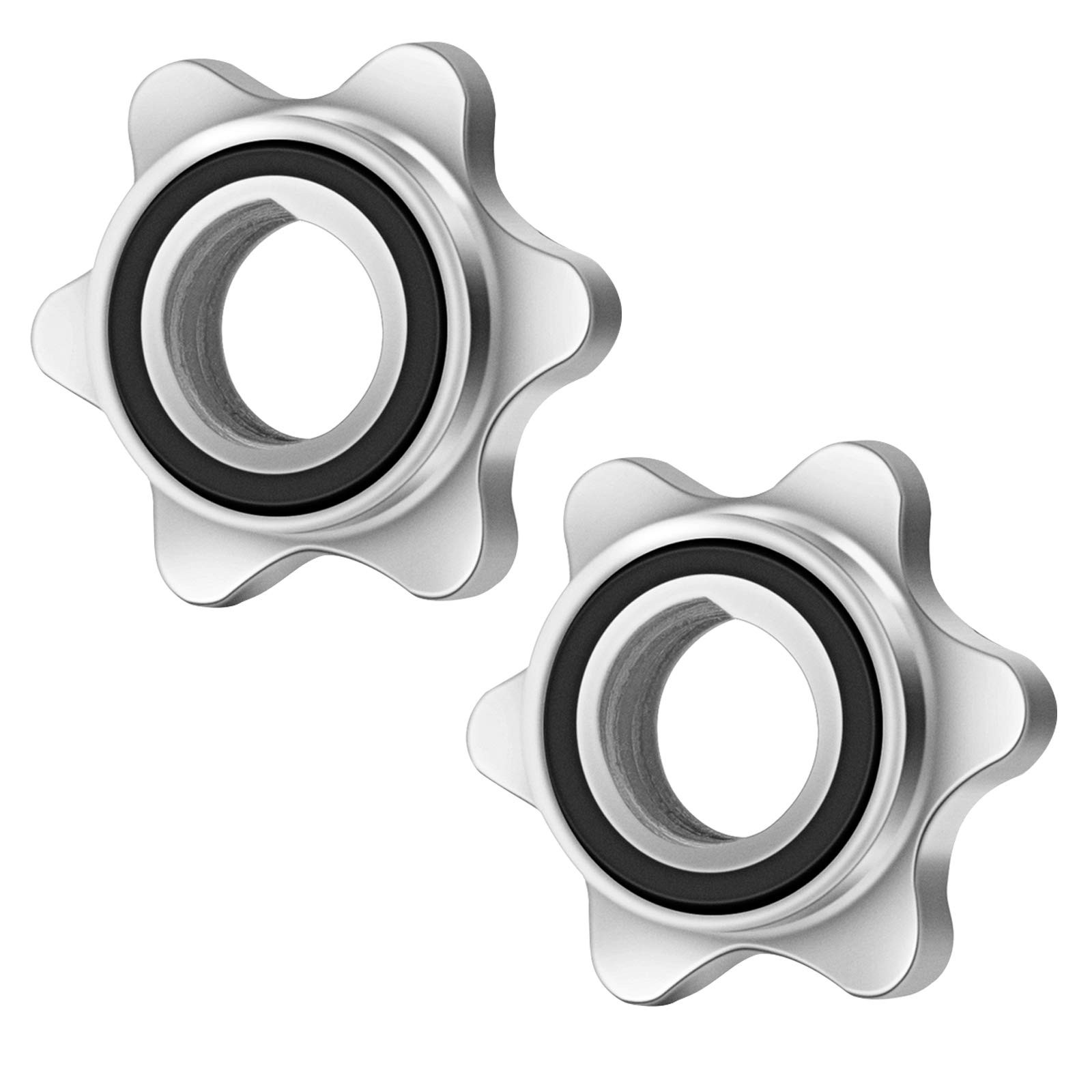 Lamoutor 2Pcs Anti-Slip Hex Nut 25mm Collar Screw for 25mm, Silver 2pcs