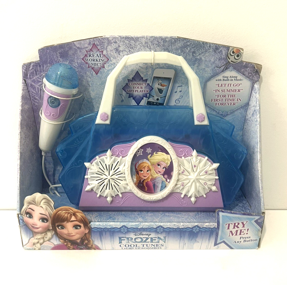 DISNEY FROZEN COOL TUNES LIGHT UP BOOMBOX SING-ALONG WITH MICROPHONE MP3 KARAOKE