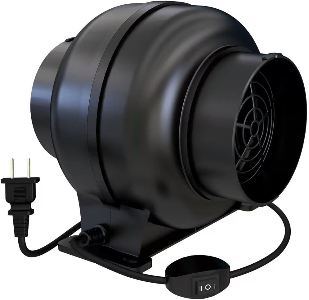 Artibear 3.5 Inch 168 CFM Inline Duct Ventilation Fan with 2 Speed Controller