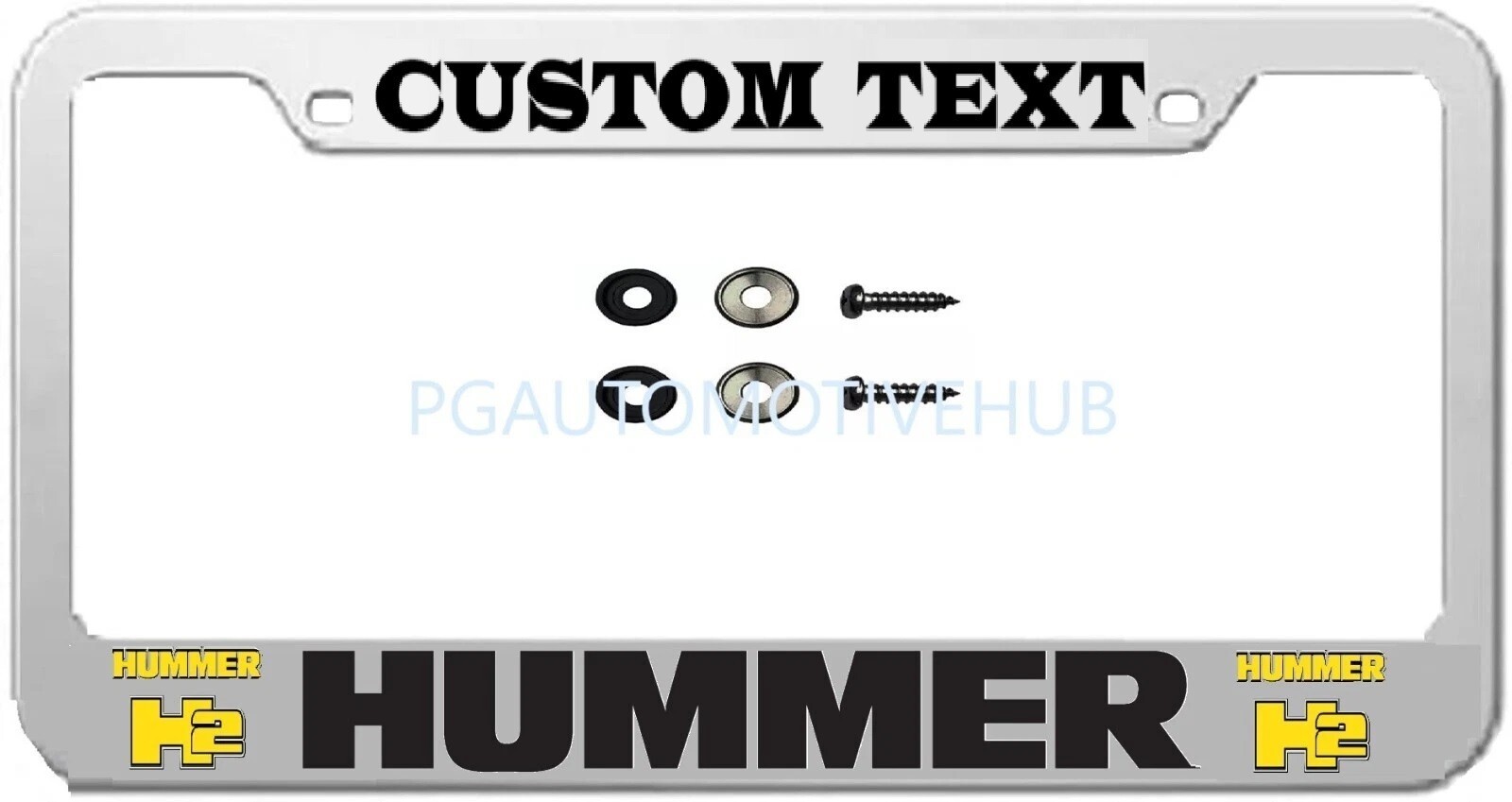 License Plate Frame Stainless Steel Chrome Vinyl Letters & Logos For HUMMER H2