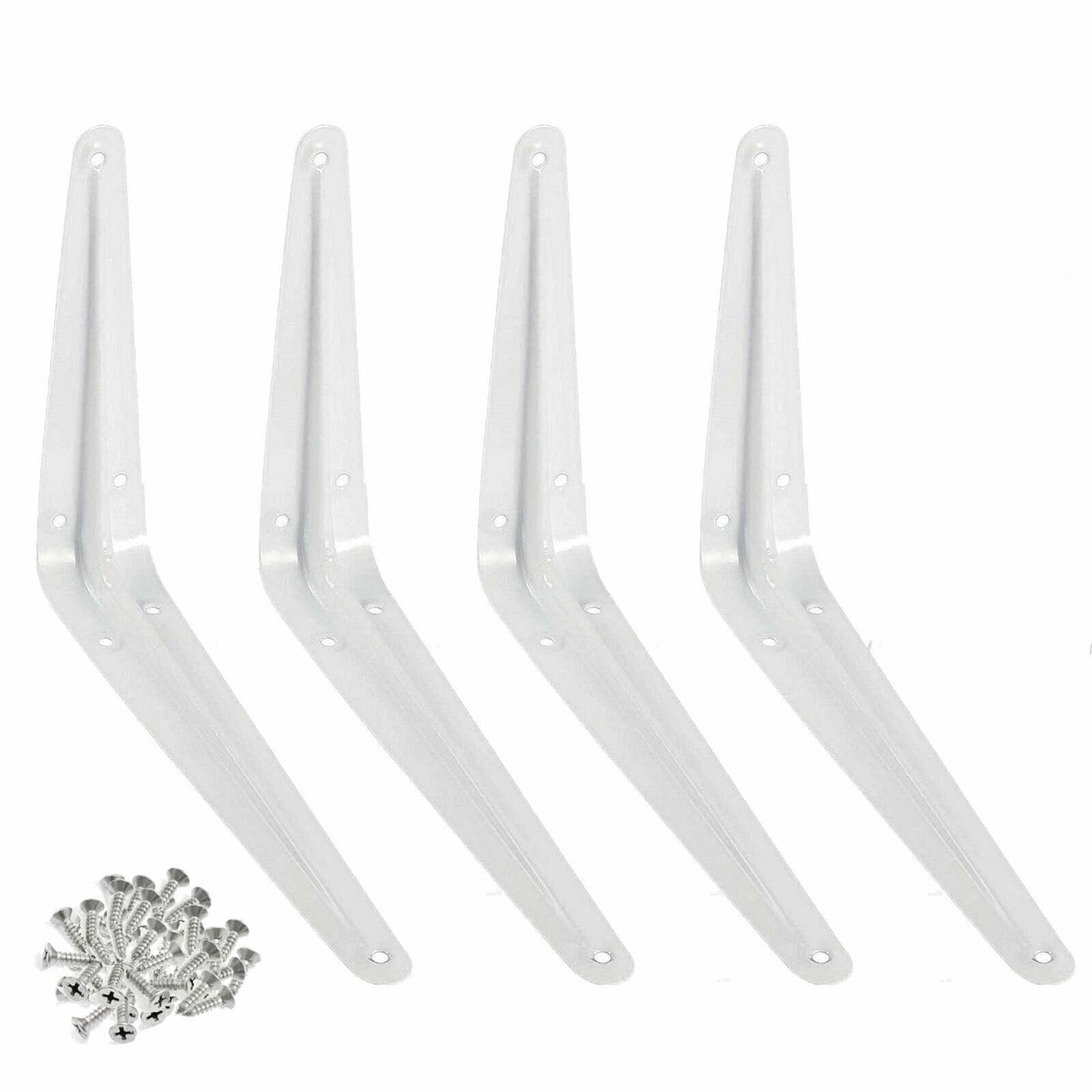 4x White Metal 6" X 8" Wall Corner Angle Shelving Shelf Brackets 4 Pcs 6x8 inch