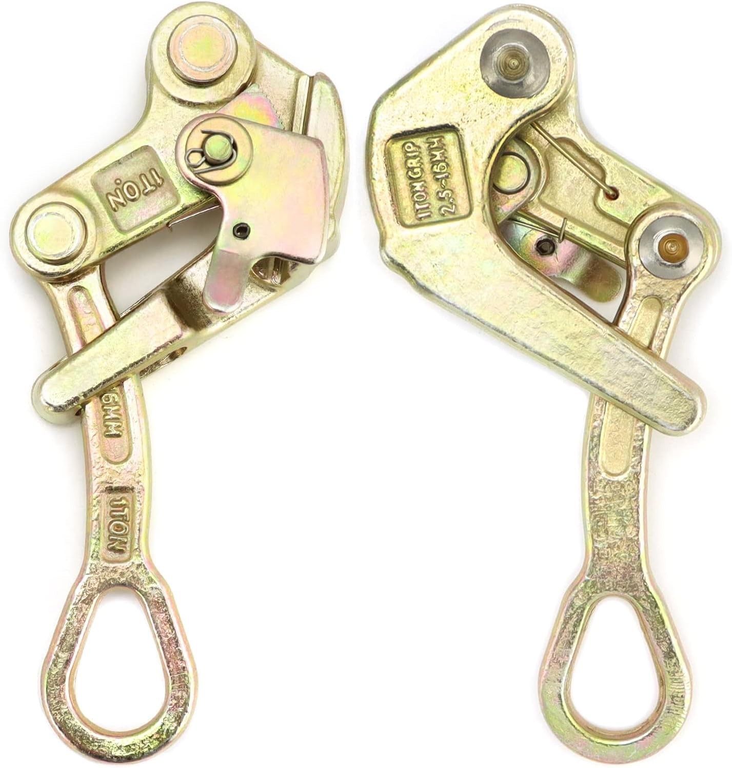2 Pack 1 T Cable Grip Wire Grip Steel Rope Jaw Puller for Wire Rope, Pulling ...