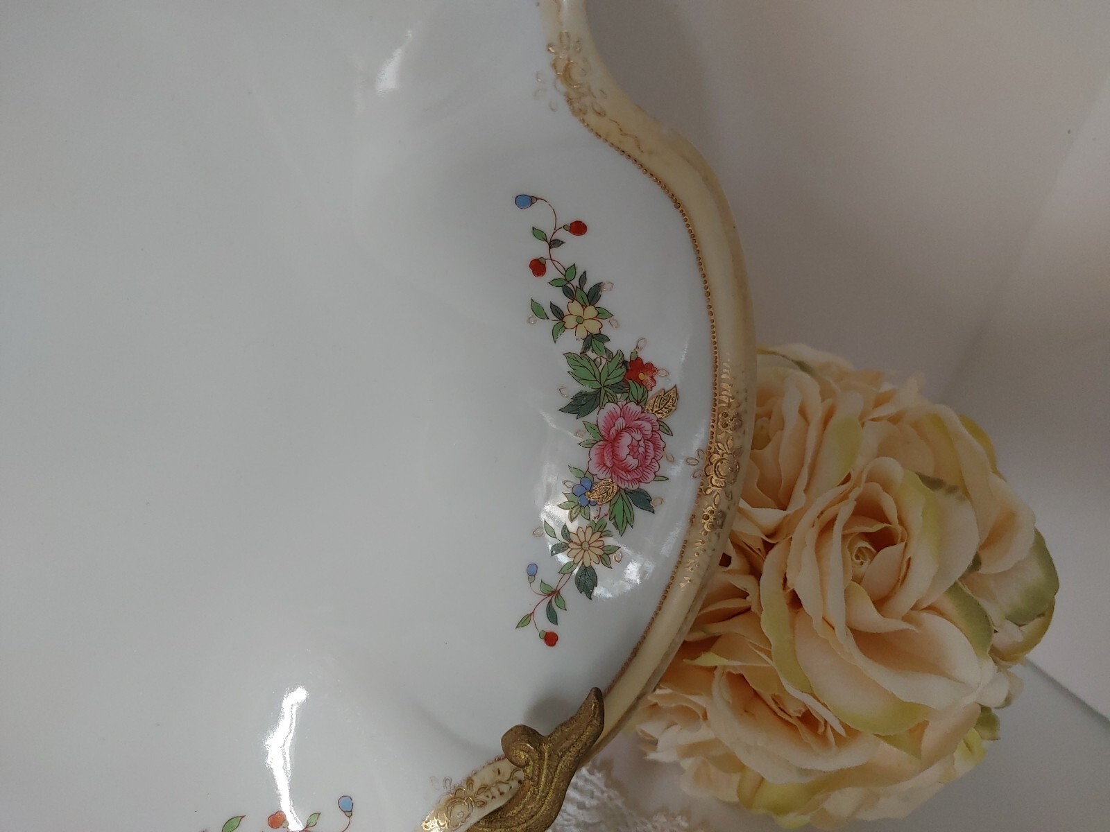 Vintage Hand Painted Nippon Footed Serving Dish