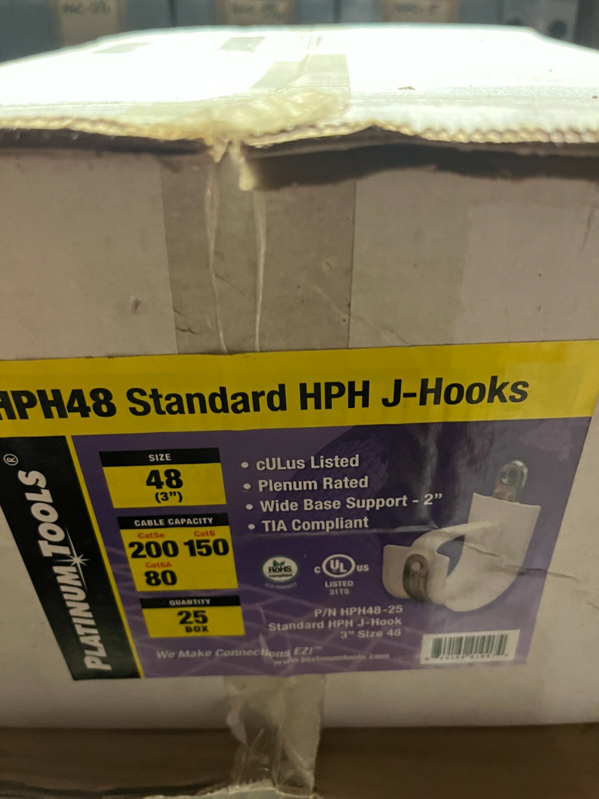 HPH48-25, Platinum J-Hook 25 piece box,