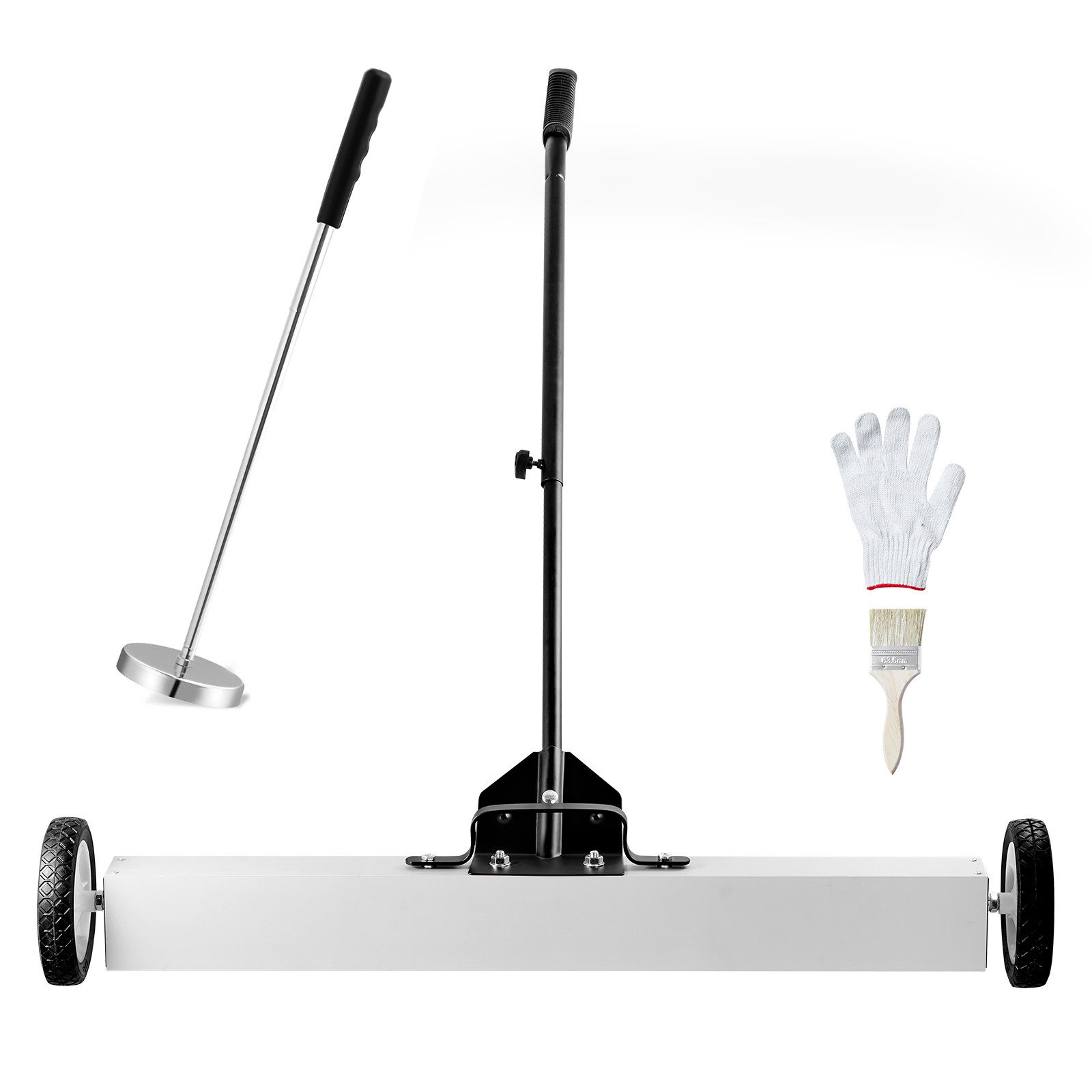36-Inch Magnetic Sweeper with Wheels Telescoping Magnetic Pickup Tool