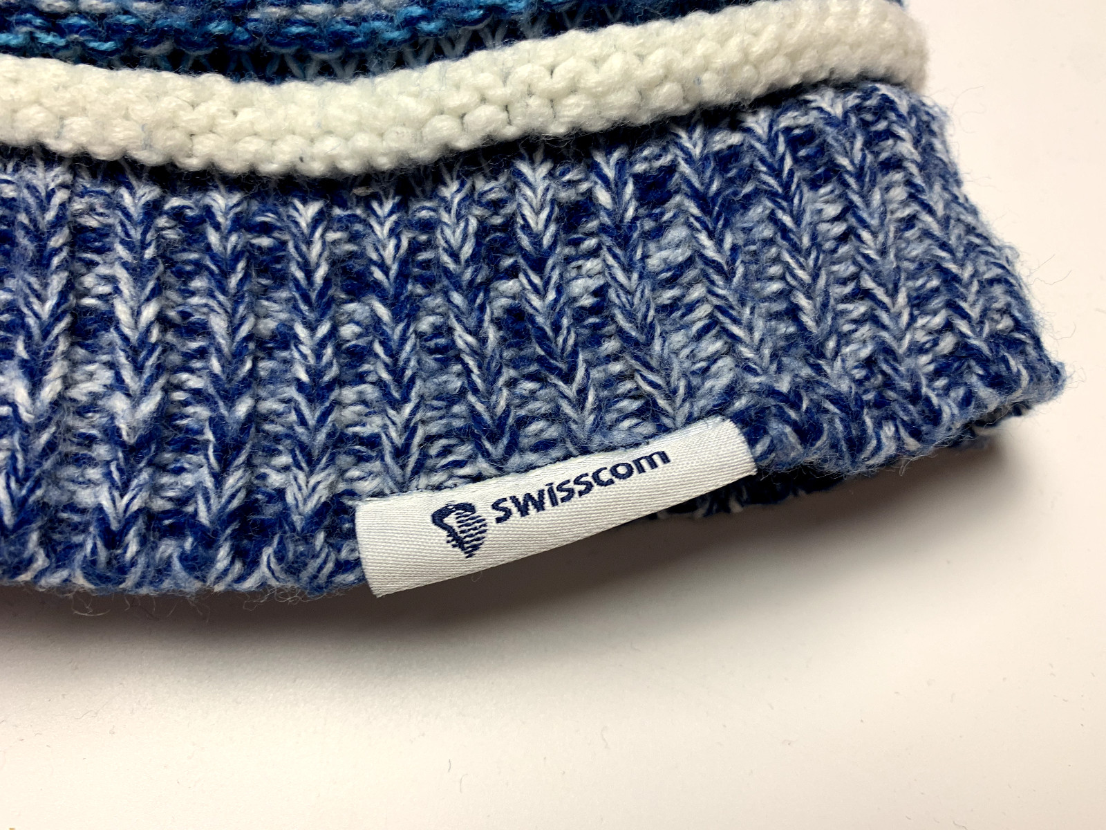 Swisscom Pom Pom Winter Beanie Blue Hat