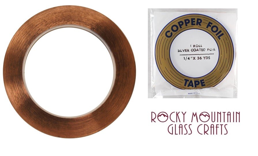 1/4" SILVER BACK EDCO Copper Foil Tape For Stained Glass 36 yards Supplies 1mil