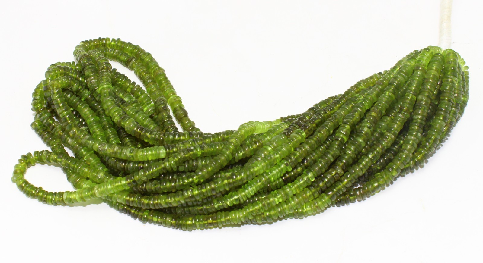 Natural Green Vesuvianite Heishi Wheel Beads 4-5mm 16 Inch Gemstone Strand