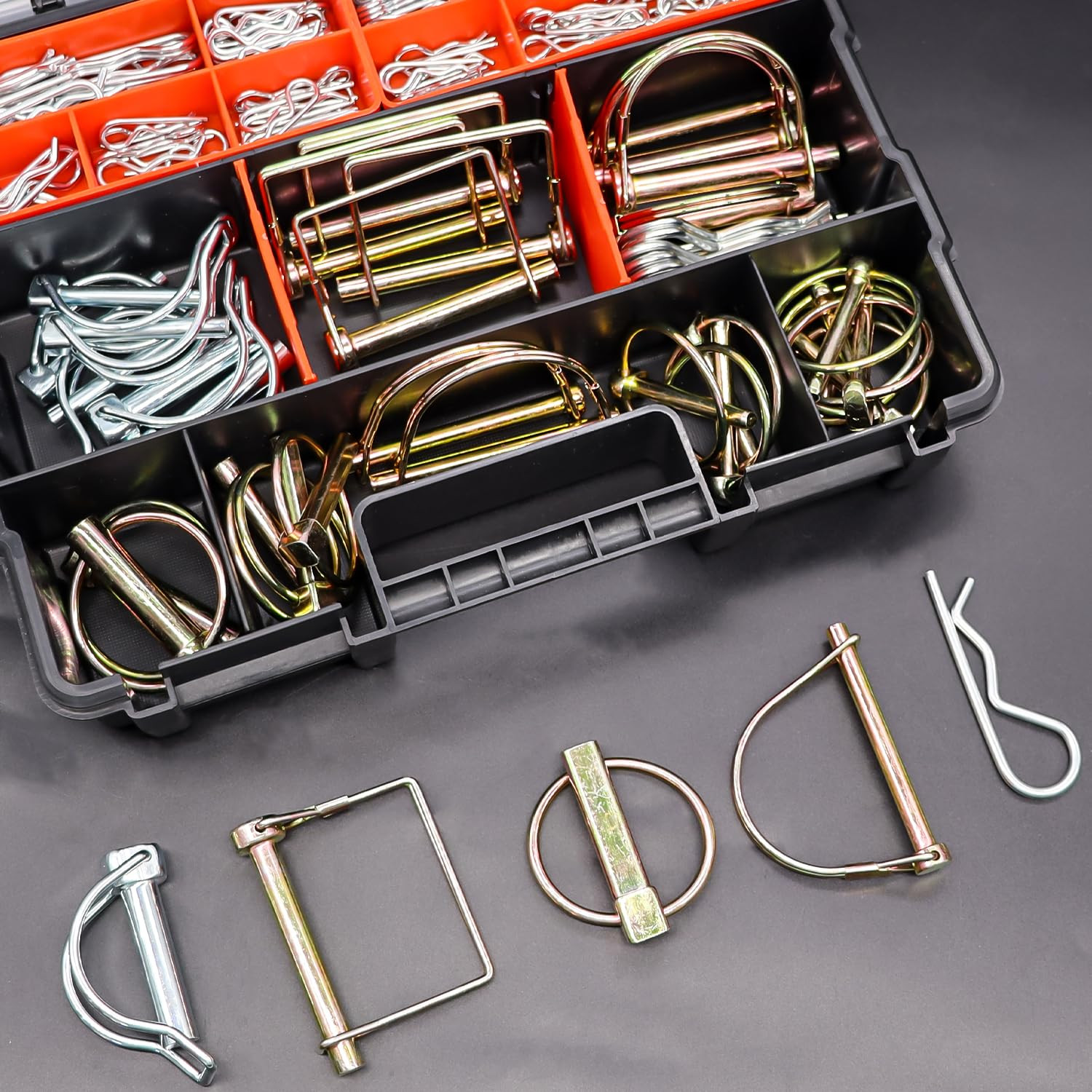202Pcs Hitch Pins Clip Pins Assortment Kit, Heavy Duty Hitch Pins R Clip, Linch