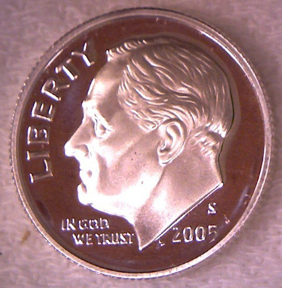 2005 S 10C SILVER PROOF ROOSEVELT DIME - FREE SHIPPING 90% SILVER