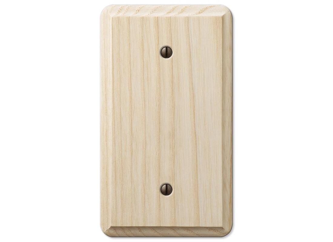 Wall Plate Contemporary Unfinished Beige 1 gang Ash Wood Blank Unfinished