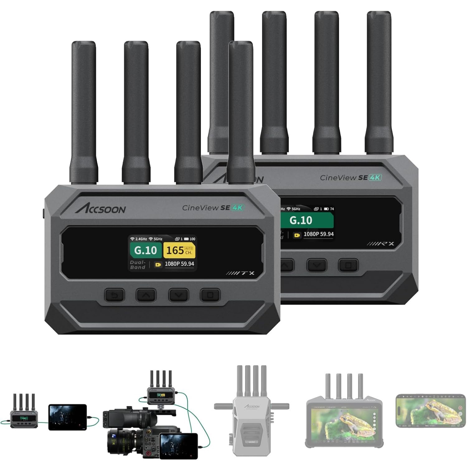 ACCSOON CineView SE 4K Wireless Video Transmission System Transmitter Receiver