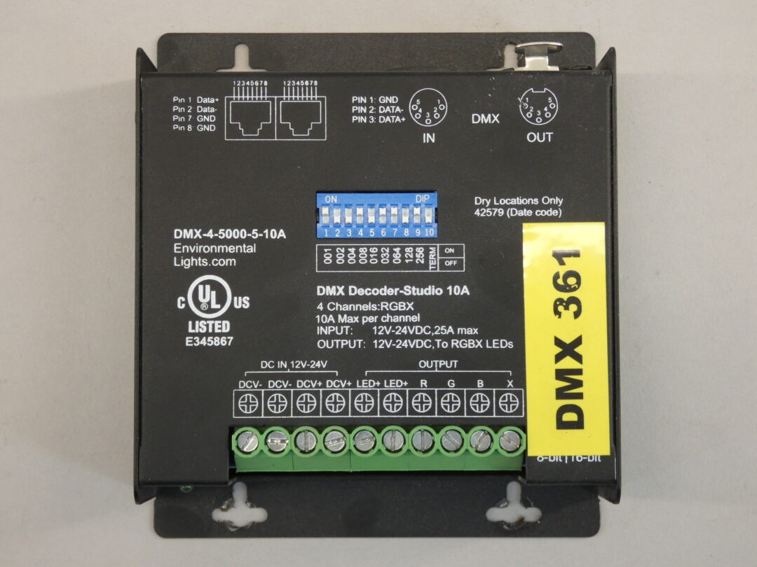Environmental Lights DMX-4-5000-5-10A DMX Decoder-Studio RGBX