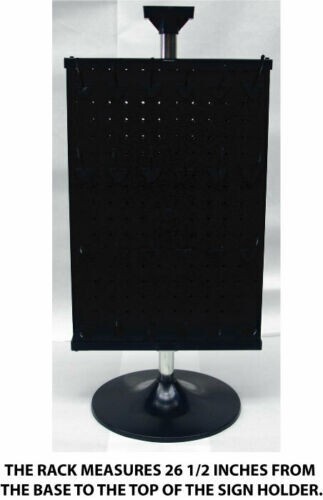 2 Sided Black Counter Top Peg Board Spinner Rack Display Hooks Included