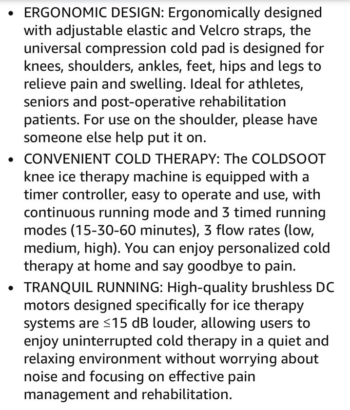 Cold Therapy Machine w/Timer, Compact and Portable Ice Machine for Knee After Su
