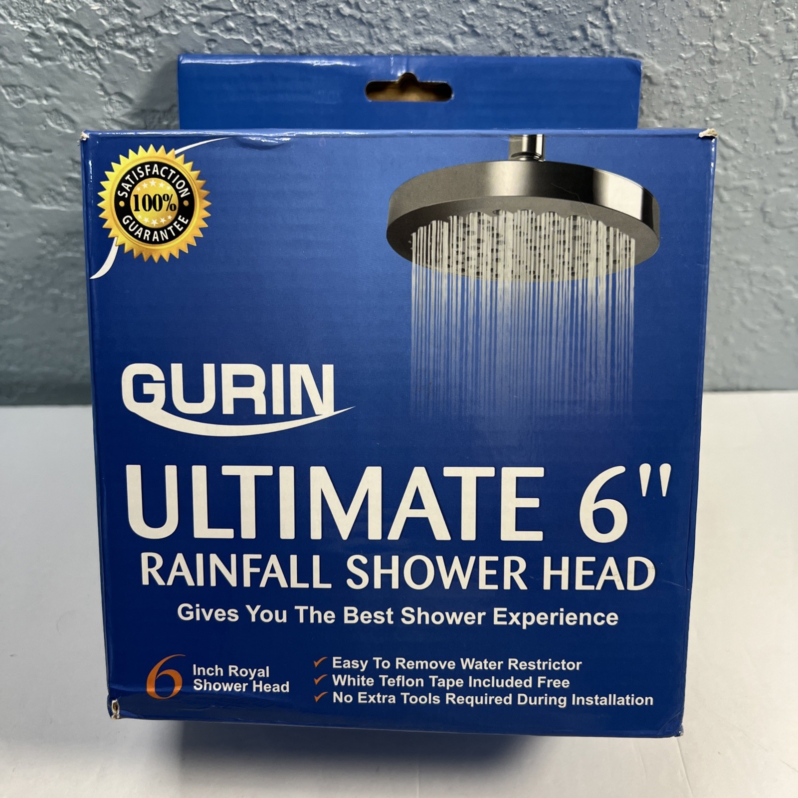 New Gurin Shower Head Ultimate 6” Rain Fall Shower Head