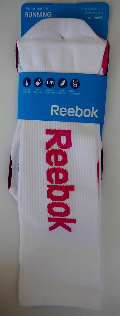 Reebok INDPB Womens White Dynamic Pink Performance Running Knee High Socks